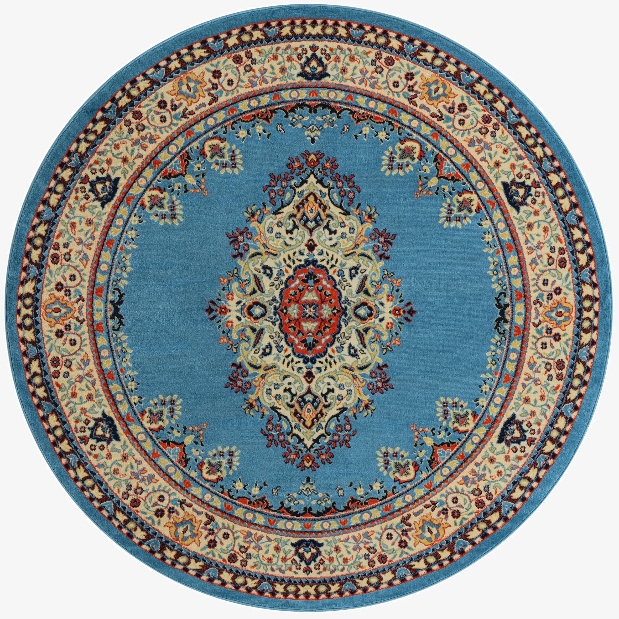 Primary image 7' 10 x 7' 10 Mashad Design Round Rug