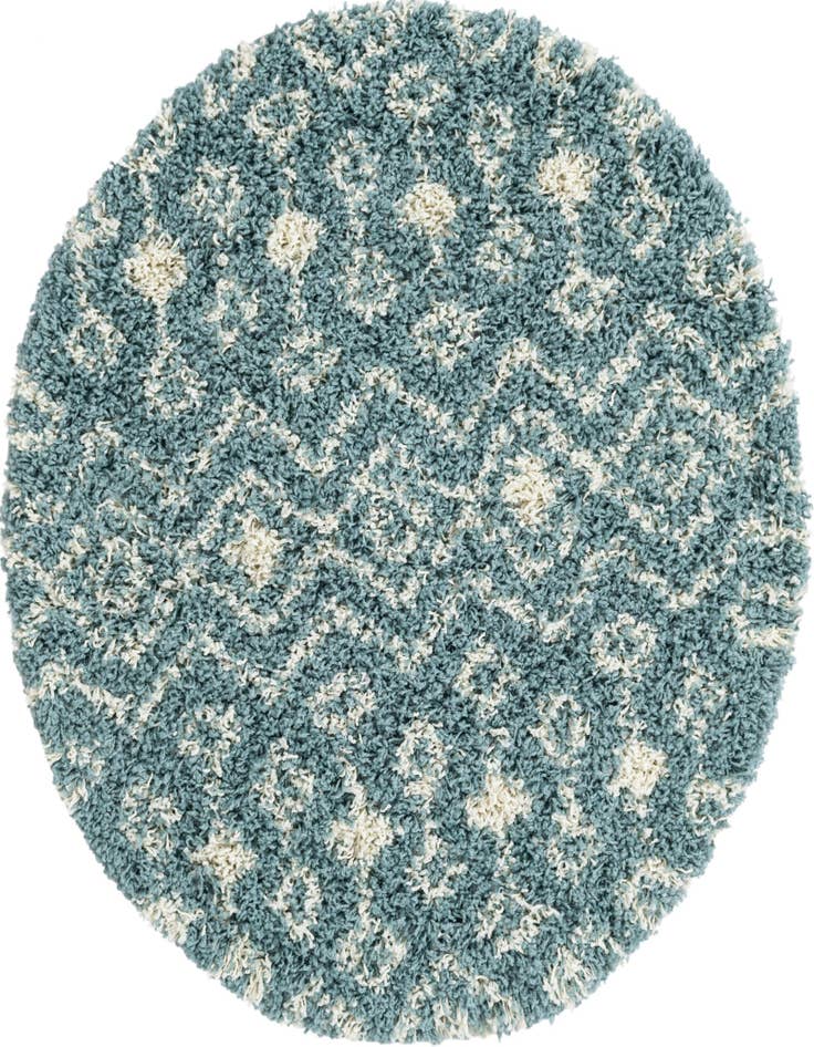 Detail image of 3' x 3' Moroccan Trellis Shag Round Rug