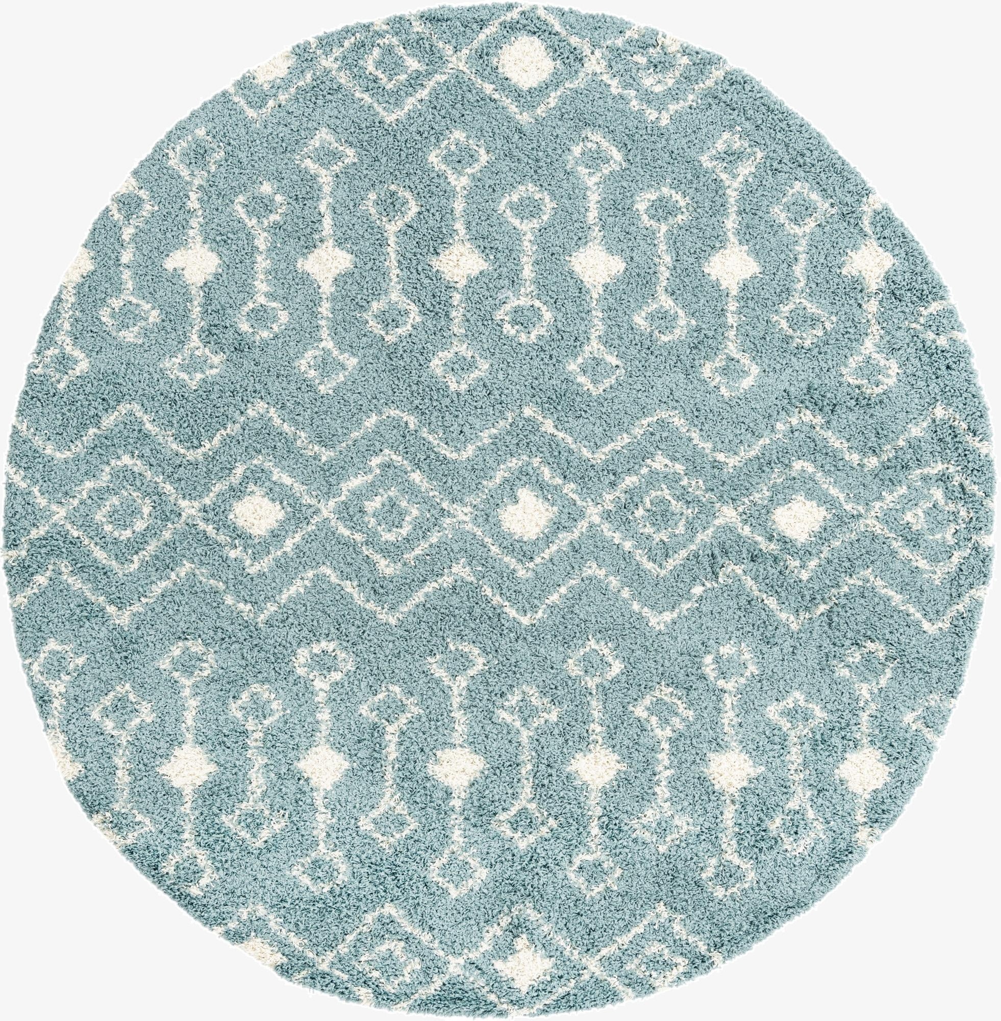 240cm x 240cm Moroccan Trellis Shag Round Rug