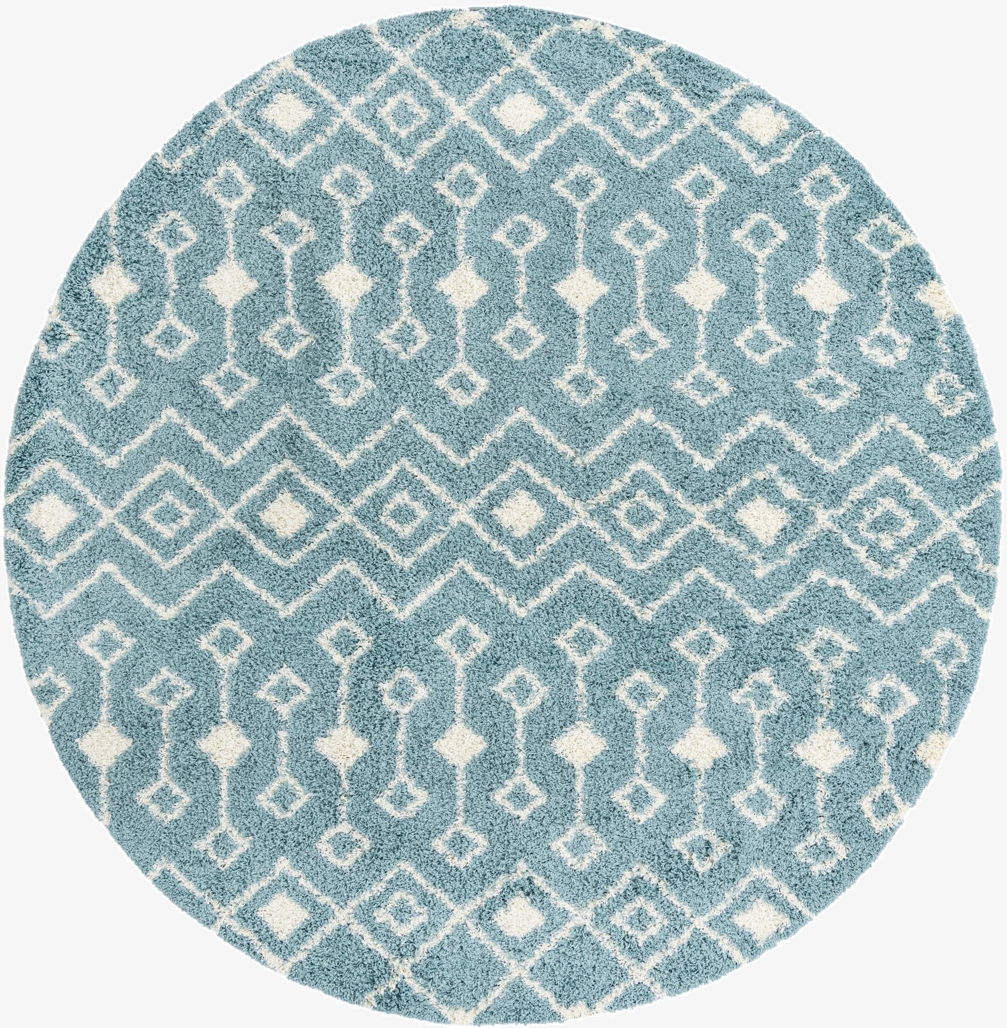 Primary image 10' x 10' Moroccan Trellis Shag Round Rug