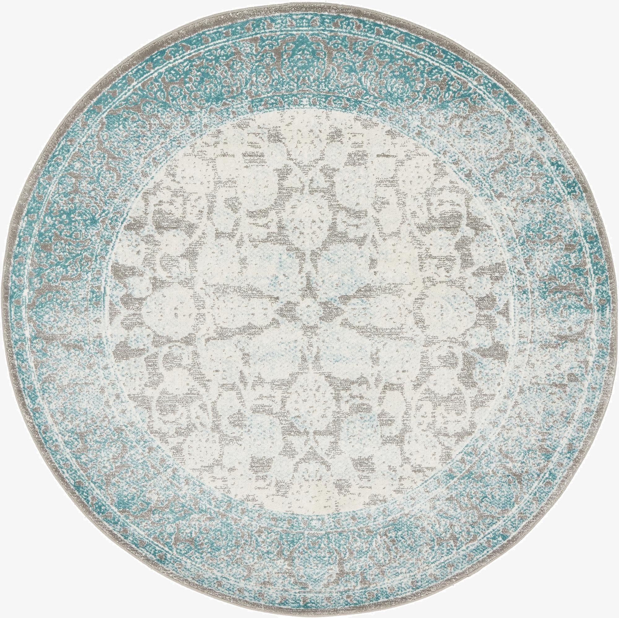 4' x 4' New Vintage Round Rug