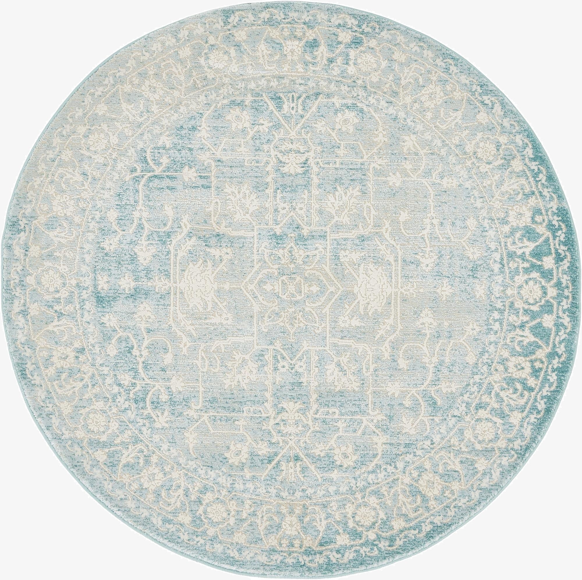4' x 4' New Vintage Round Rug
