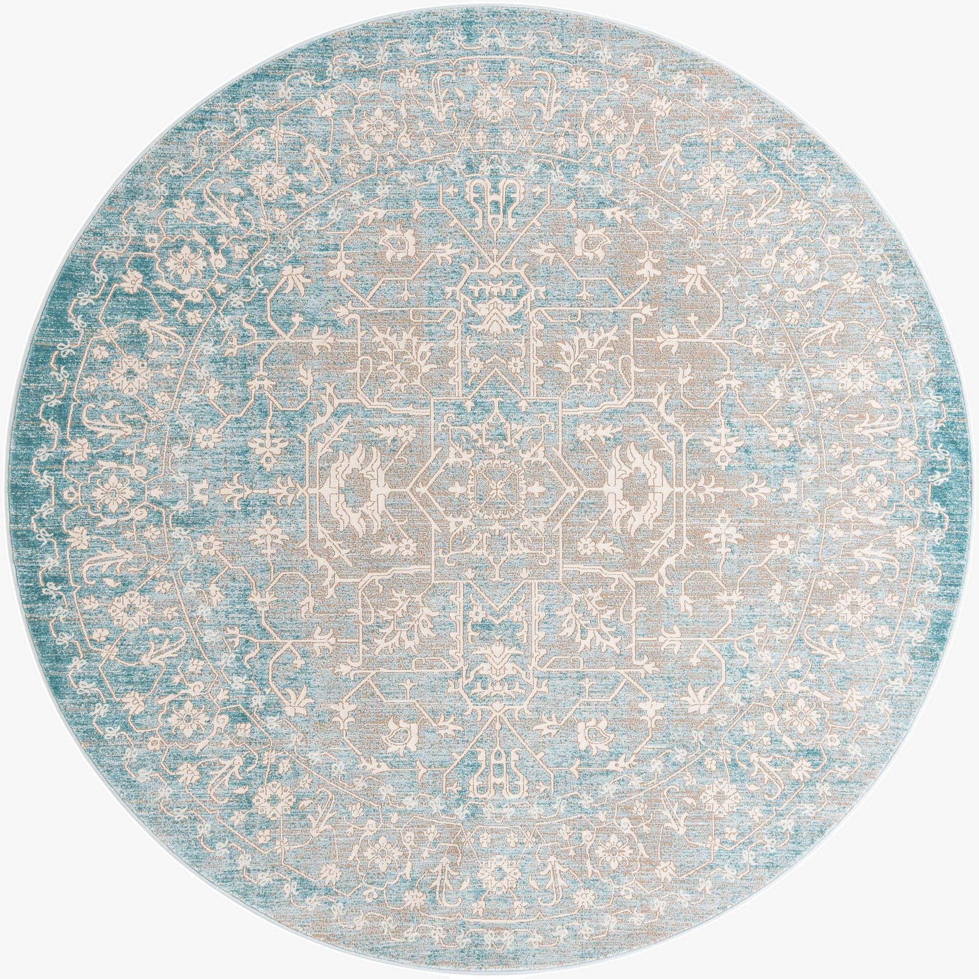 8' x 8' New Vintage Round Rug