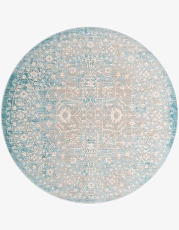 8' x 8' New Vintage Round Rug