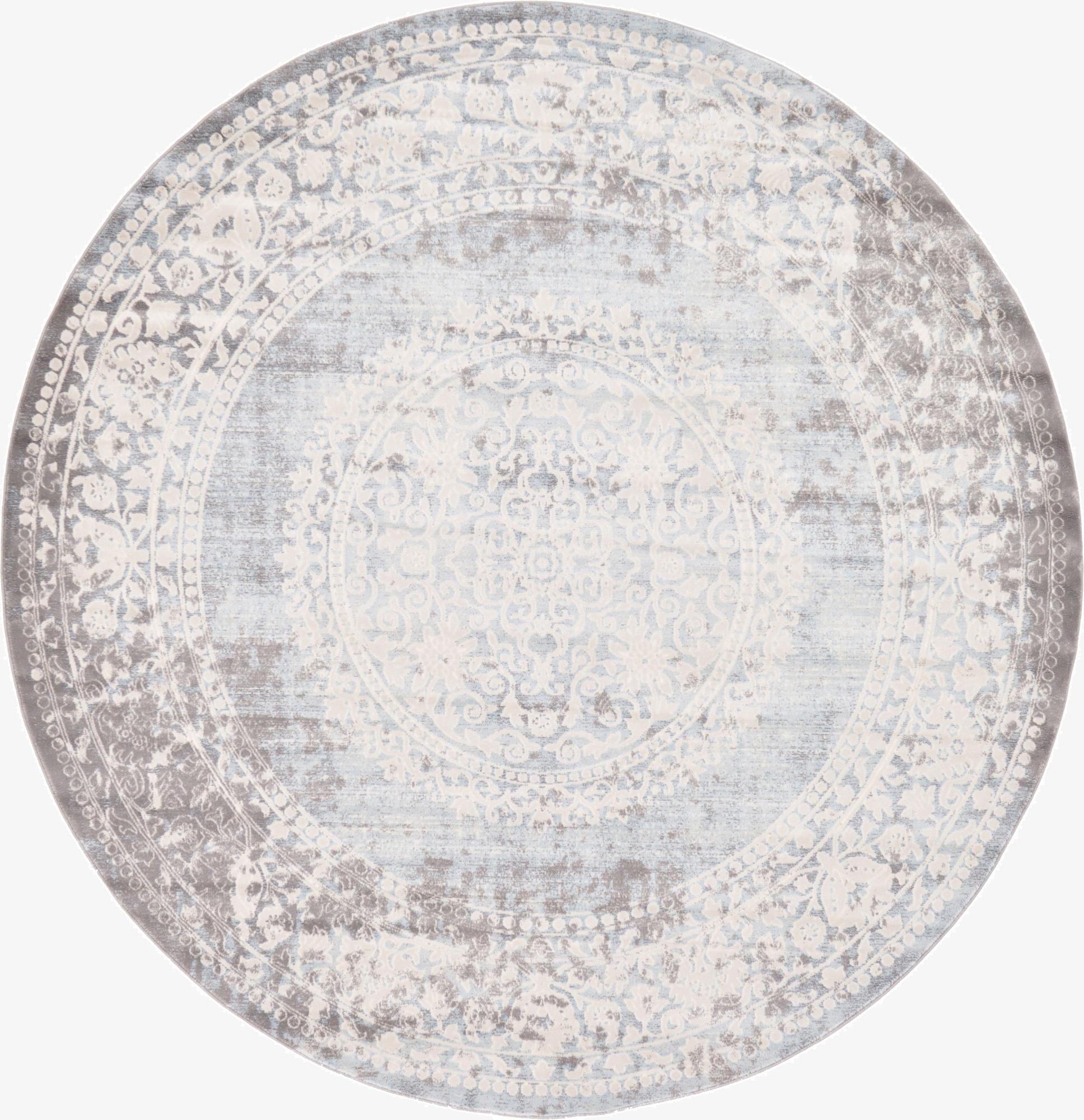 8' x 8' New Vintage Round Rug