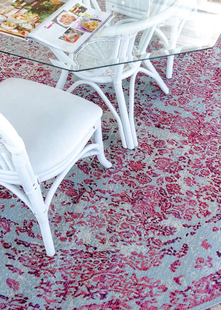8' x 8' Easy-Clean Botanical Indoor / Outdoor Round Rug