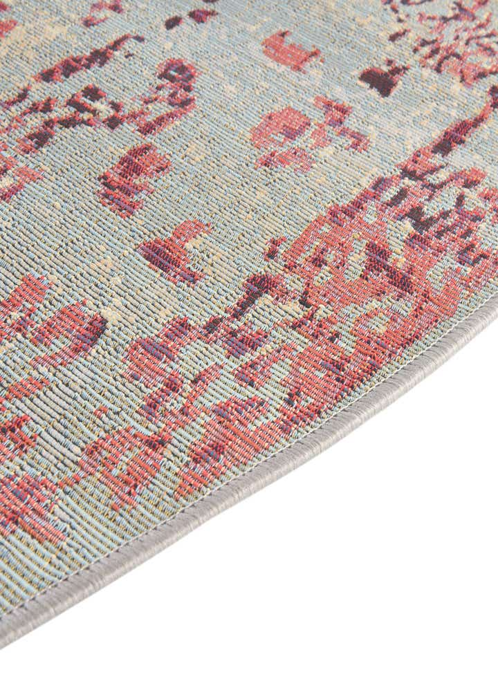 8' x 8' Easy-Clean Botanical Indoor / Outdoor Round Rug