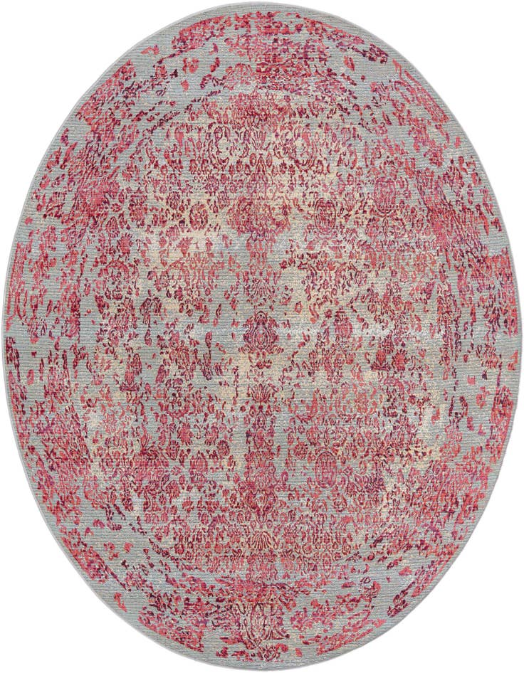 Detail image of 8' x 8' Easy-Clean Botanical Indoor / Outdoor Round Rug