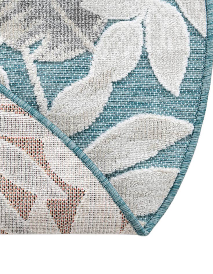 Detail image of 8' 2 x 8' 2 Easy-Clean Botanical Indoor / Outdoor Round Rug