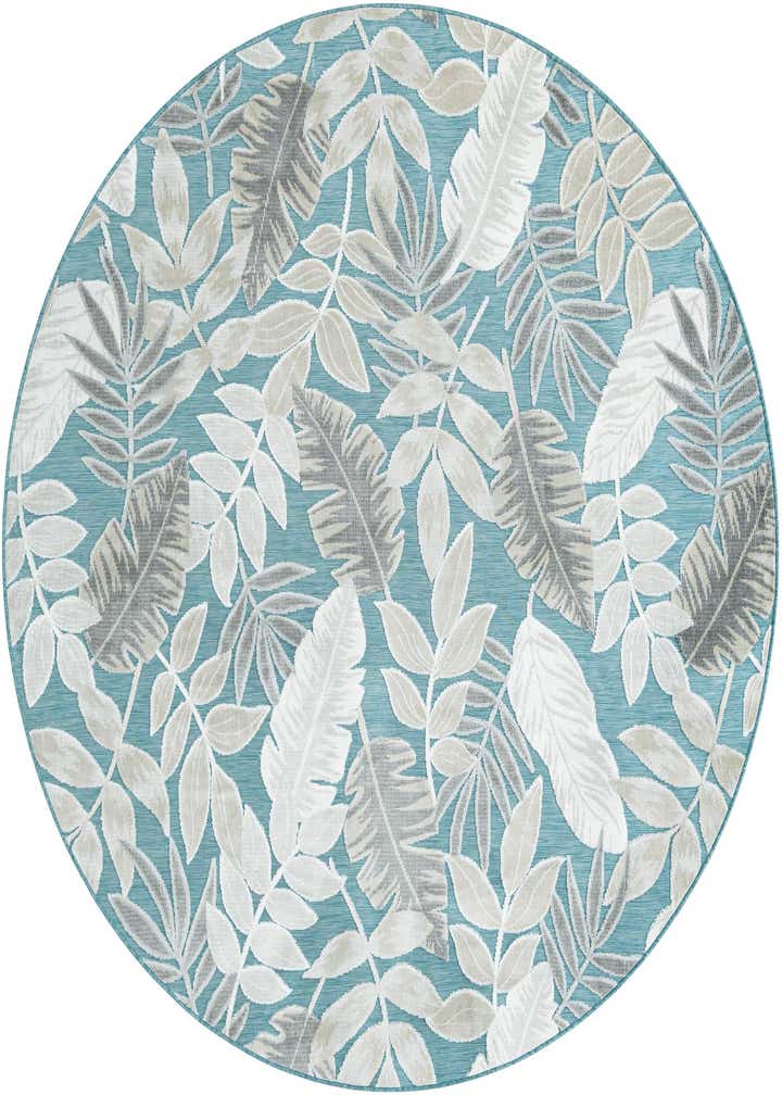 8' 2 x 8' 2 Easy-Clean Botanical Indoor / Outdoor Round Rug