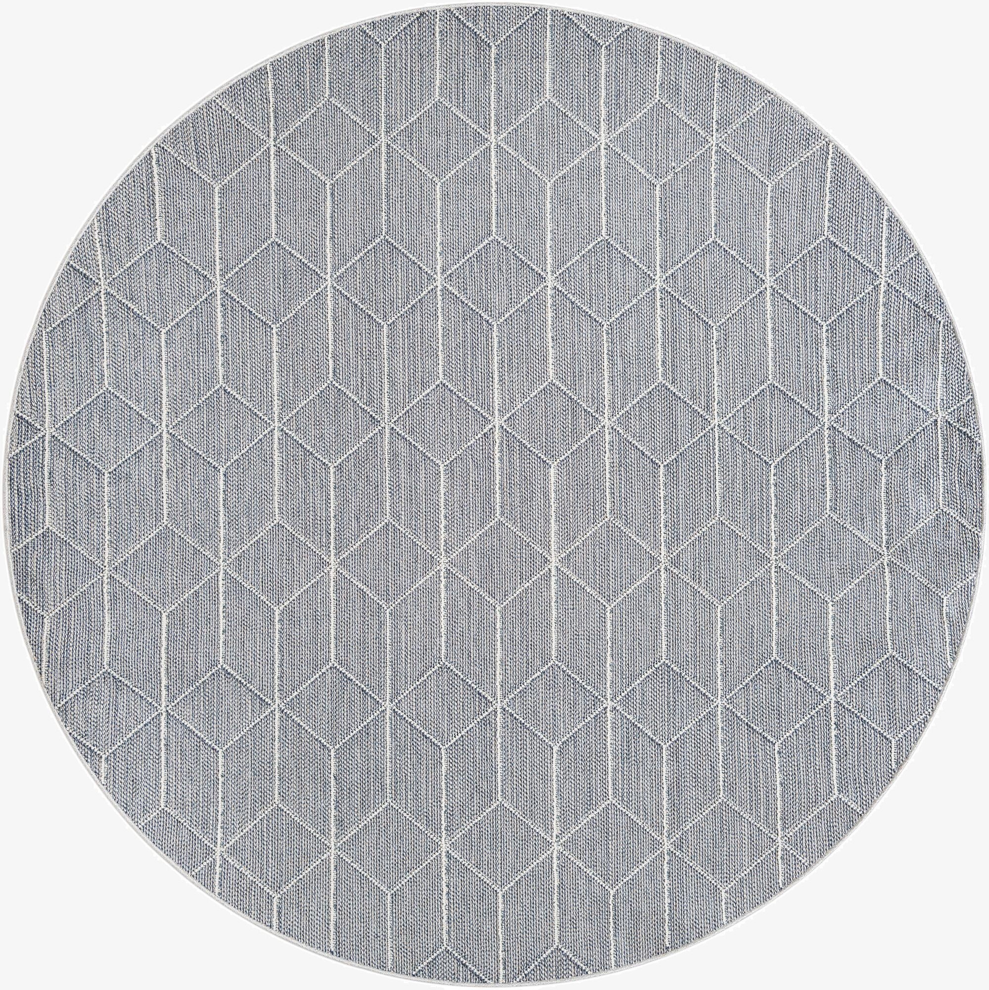 7' 10 x 7' 10 Washable Lattice Indoor / Outdoor Round Rug