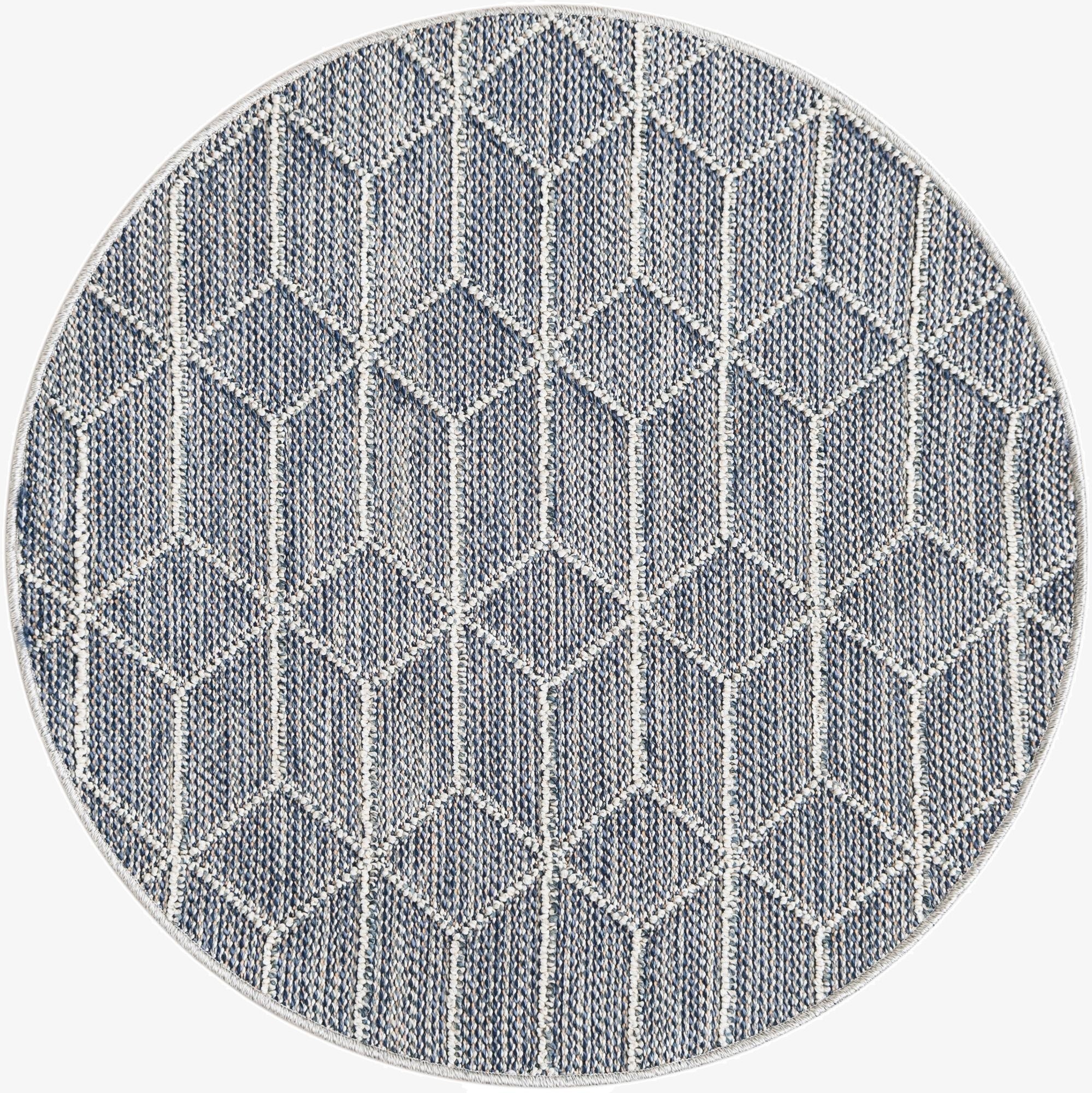 3' 1 x 3' 1 Washable Lattice Indoor / Outdoor Round Rug