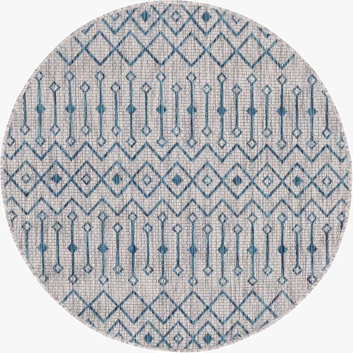 4' x 4' Washable Lattice Indoor / Outdoor Round Rug