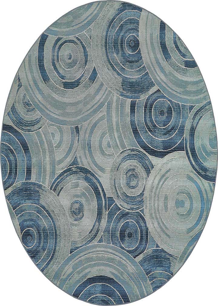 8' x 8' Easy-Clean Modern Indoor / Outdoor Round Rug