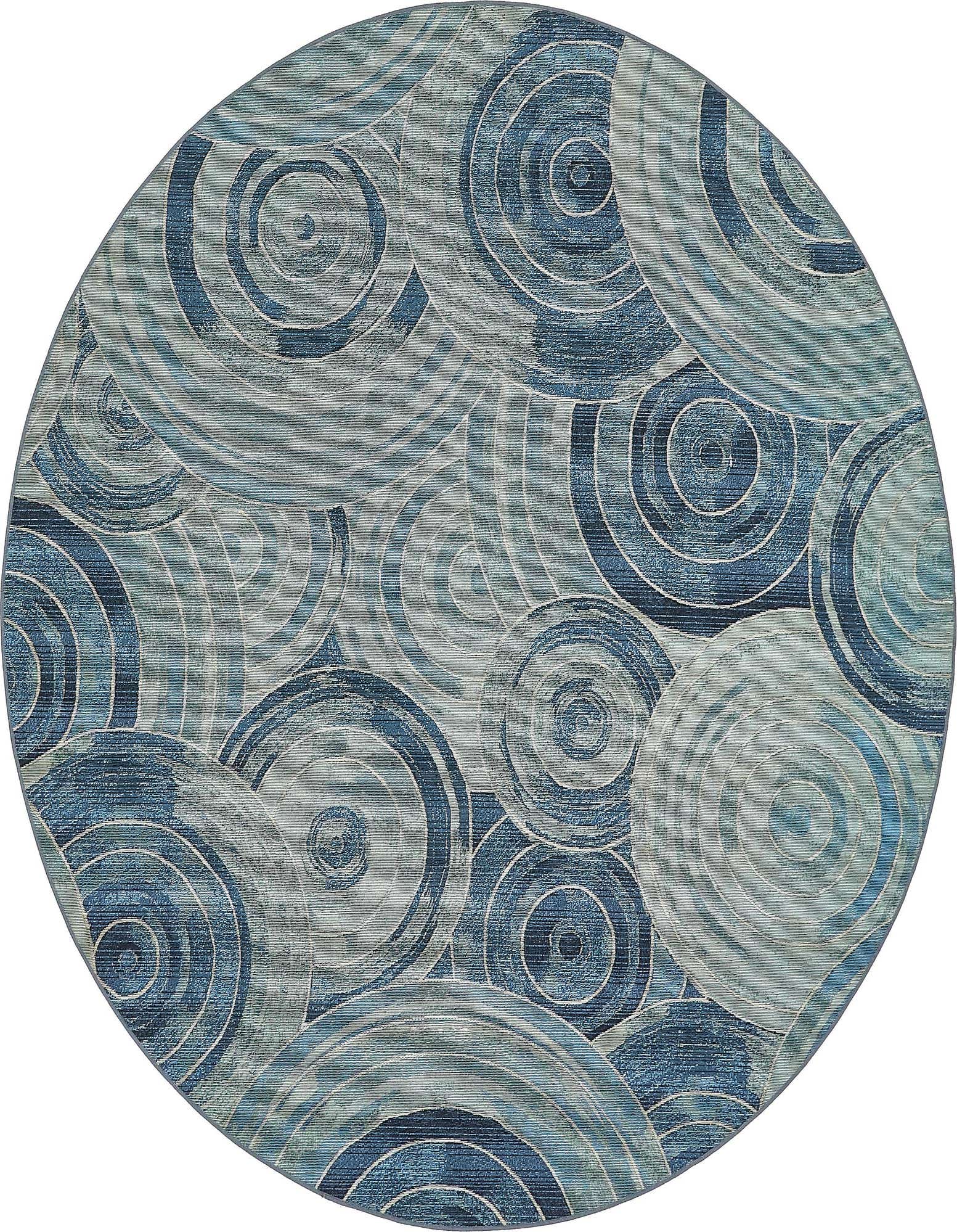 8' x 8' Easy-Clean Modern Indoor / Outdoor Round Rug