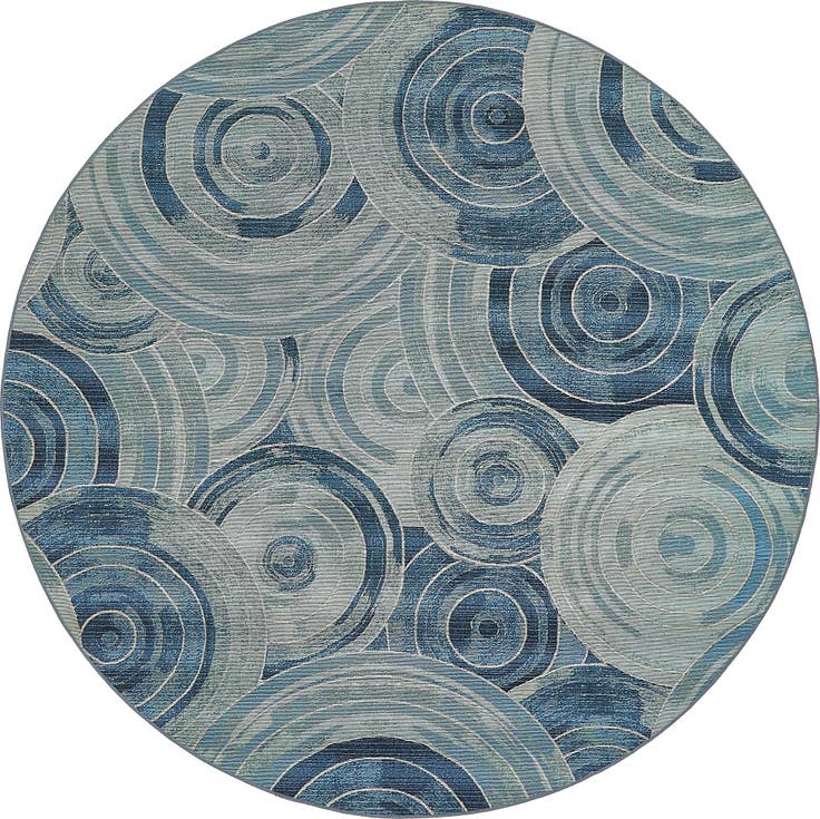 Detail image of 8' x 8' Easy-Clean Modern Indoor / Outdoor Round Rug