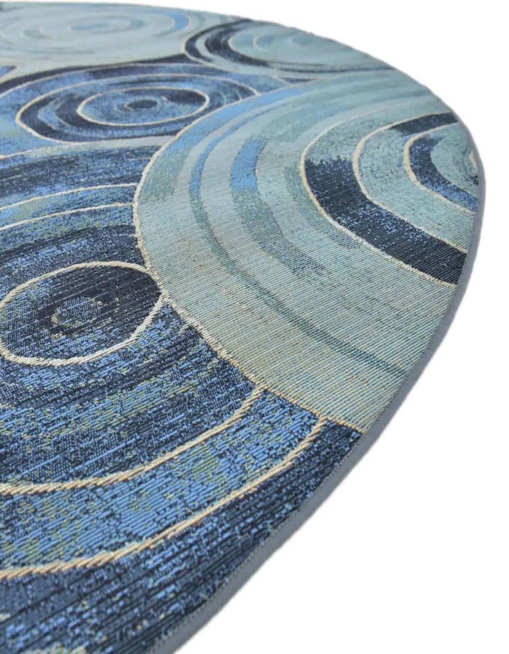 Detail image of 8' x 8'  Washable Modern Indoor / Outdoor Round Rug