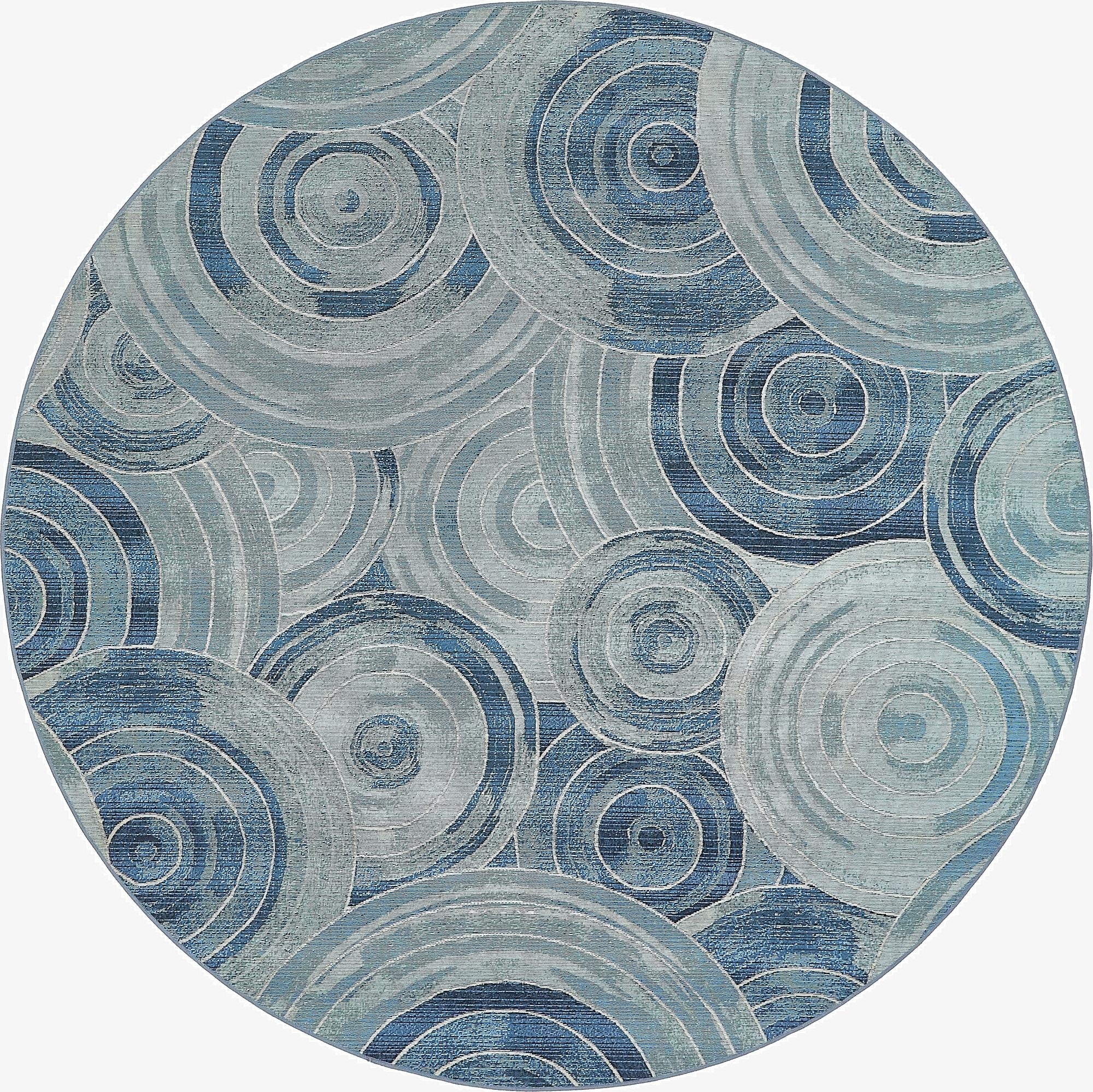 8' x 8'  Washable Modern Indoor / Outdoor Round Rug