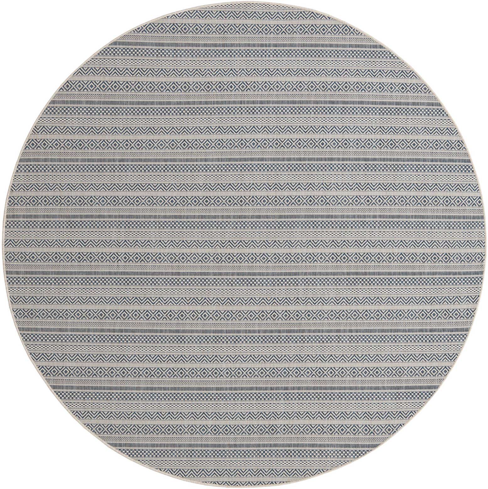 7' 10 x 7' 10 Easy-Clean Ribbon Indoor / Outdoor Round Rug