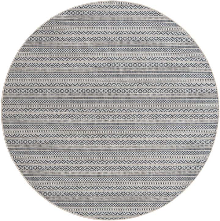7' 10 x 7' 10 Easy-Clean Ribbon Indoor / Outdoor Round Rug