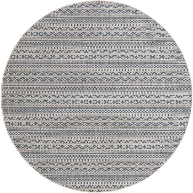 Detail image of 7' 10 x 7' 10 Easy-Clean Ribbon Indoor / Outdoor Round Rug