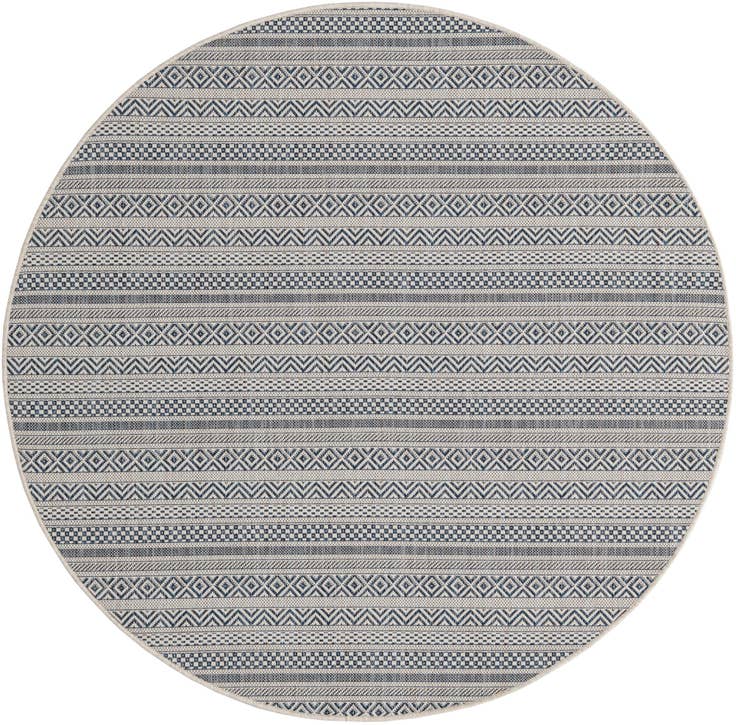 Detail image of 5' 3 x 5' 3 Easy-Clean Ribbon Indoor / Outdoor Round Rug