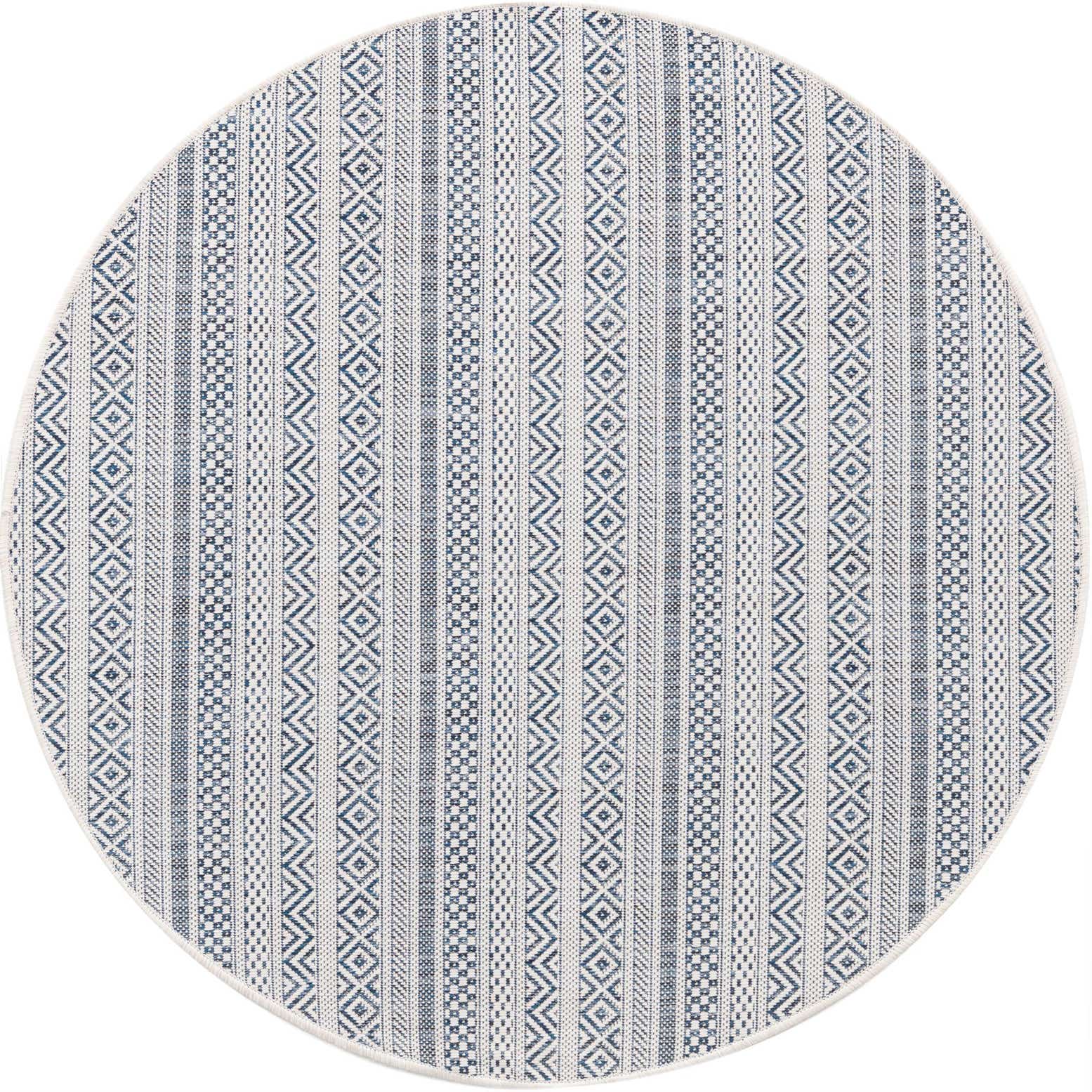 4' x 4' Easy-Clean Ribbon Indoor / Outdoor Round Rug