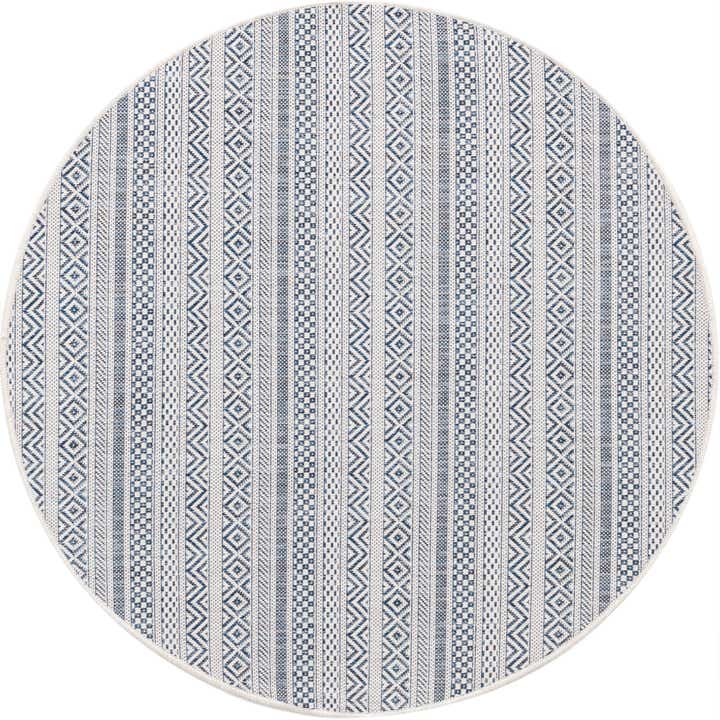 4' x 4' Easy-Clean Ribbon Indoor / Outdoor Round Rug