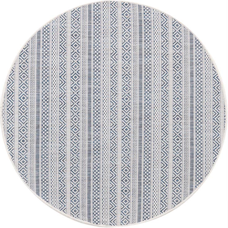 Detail image of 4' x 4' Easy-Clean Ribbon Indoor / Outdoor Round Rug