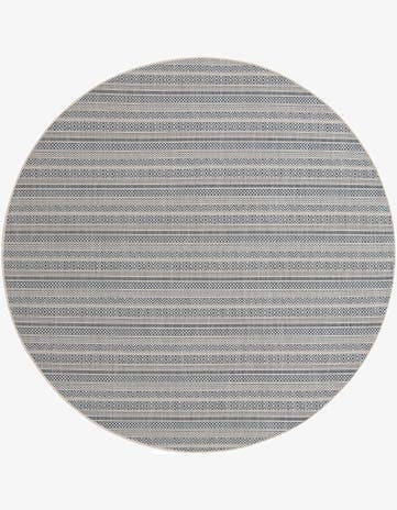 7' 10 x 7' 10 Easy-Clean Ribbon Indoor / Outdoor Round Rug