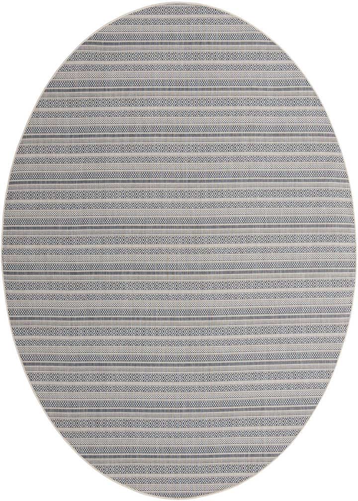 10' x 10' Easy-Clean Striped Indoor / Outdoor Round Rug