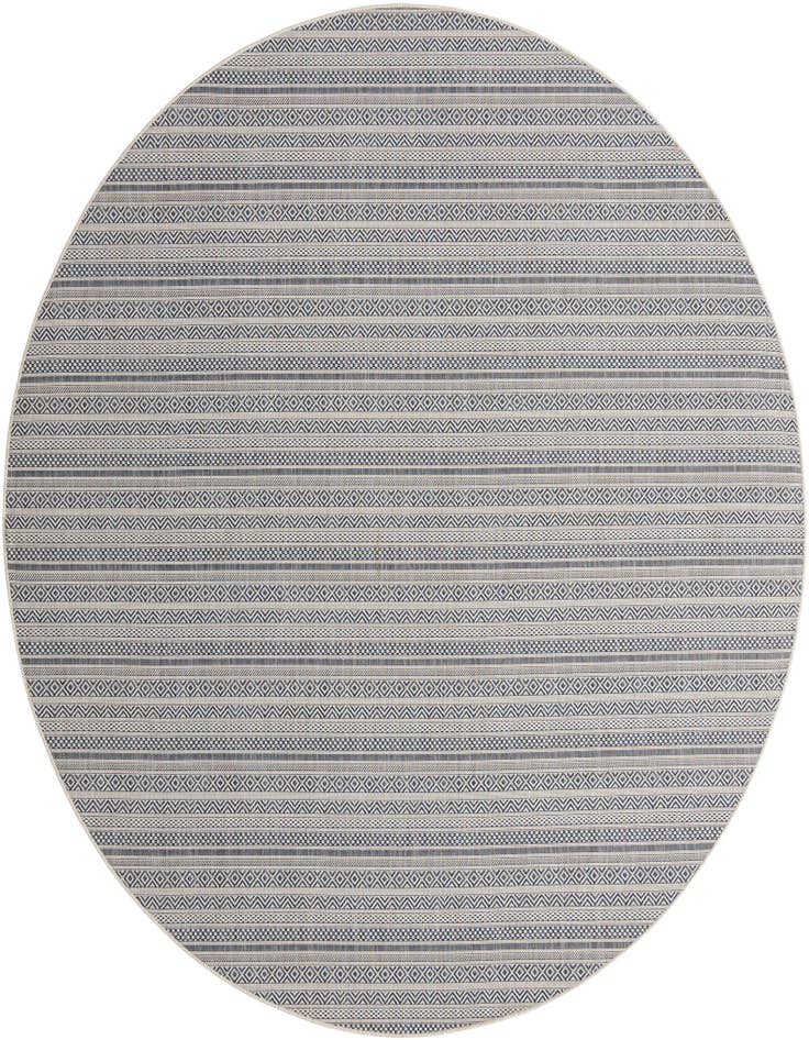Detail image of 10' x 10' Easy-Clean Striped Indoor / Outdoor Round Rug