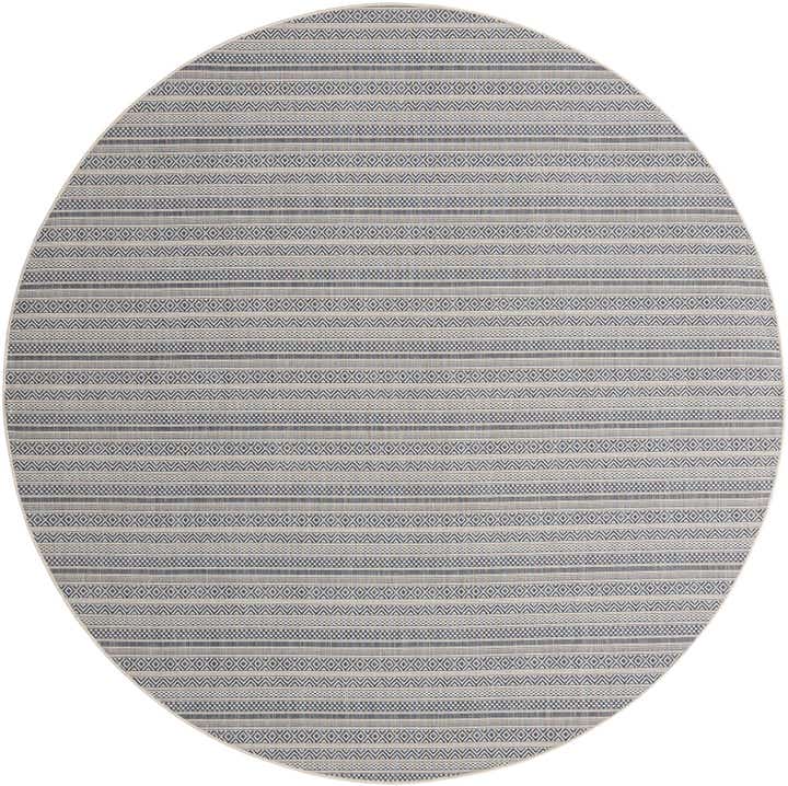 10' x 10' Easy-Clean Striped Indoor / Outdoor Round Rug