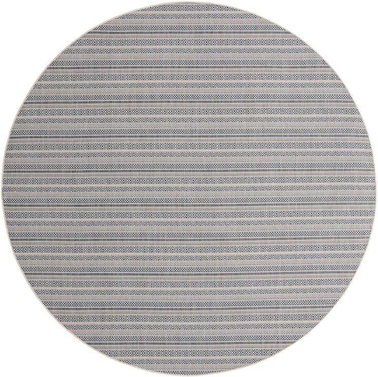 Detail image of 10' x 10' Easy-Clean Striped Indoor / Outdoor Round Rug
