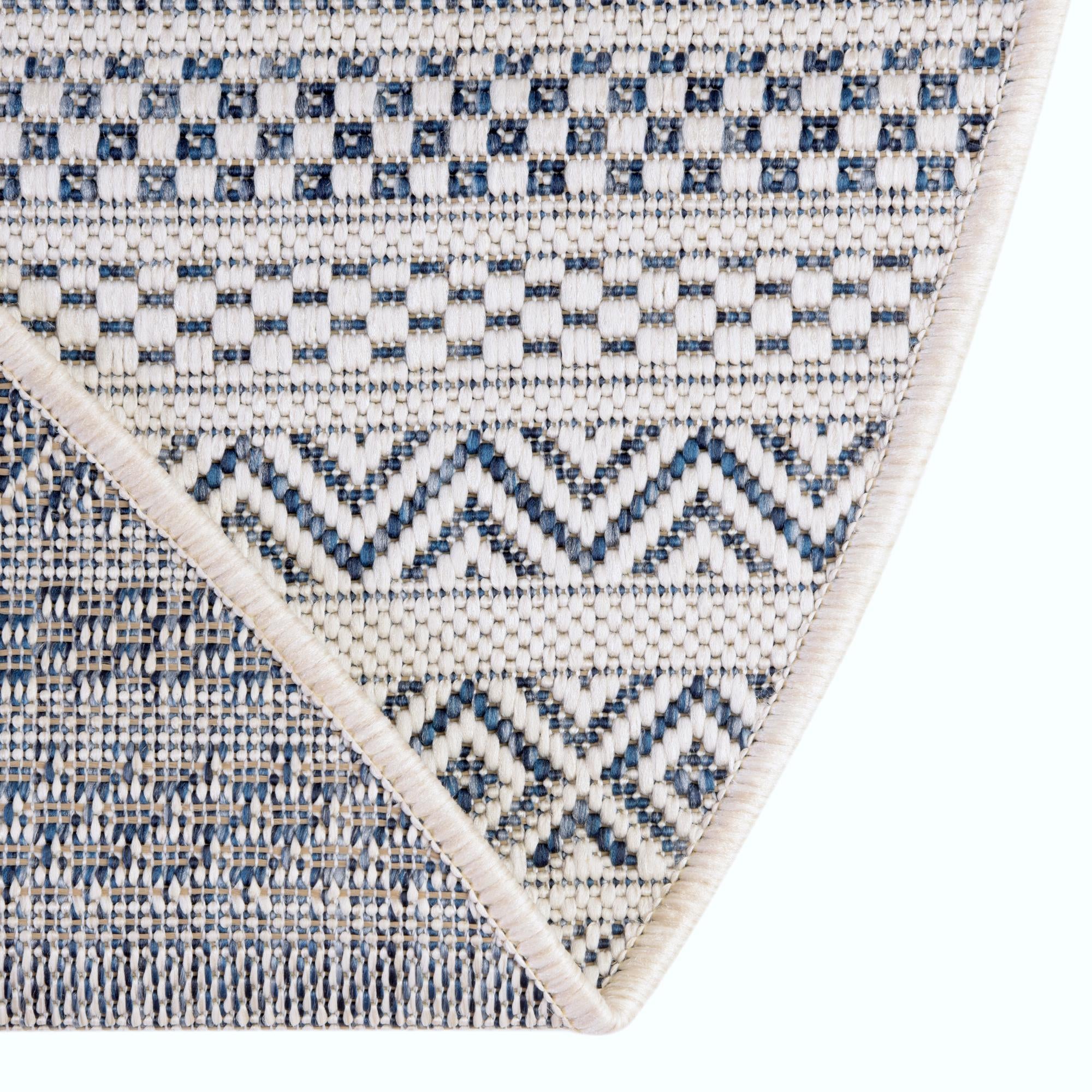 4' x 4' Easy-Clean Striped Indoor / Outdoor Round Rug