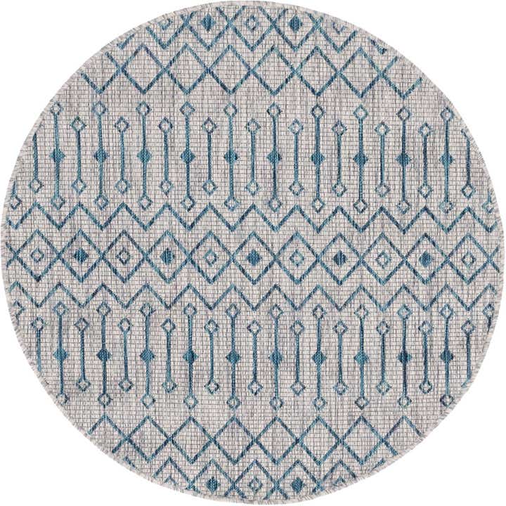 4' x 4' Easy-Clean Trellis Indoor / Outdoor Round Rug