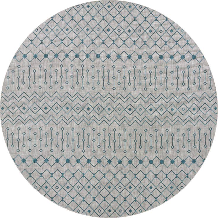 Detail image of 13' x 13' Easy-Clean Trellis Indoor / Outdoor Round Rug