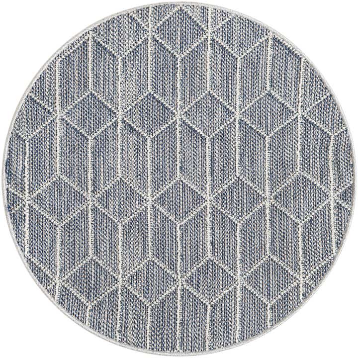 3' 1 x 3' 1 Easy-Clean Trellis Indoor / Outdoor Round Rug
