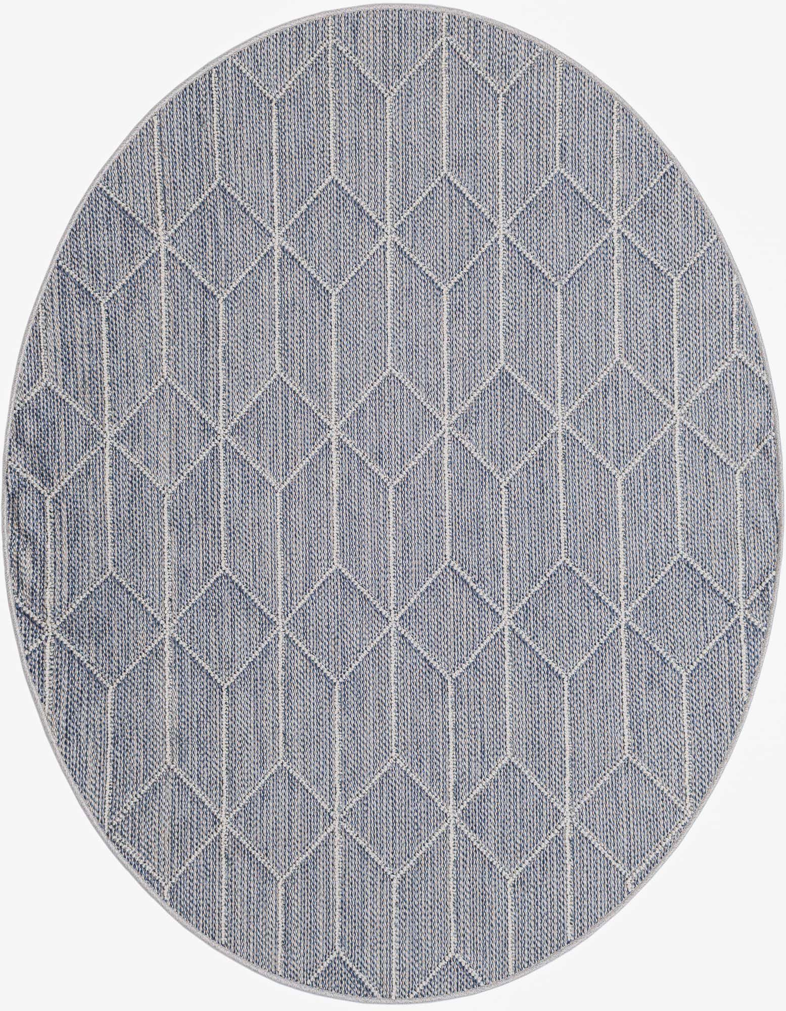5' 3 x 5' 3 Easy-Clean Trellis Indoor / Outdoor Round Rug