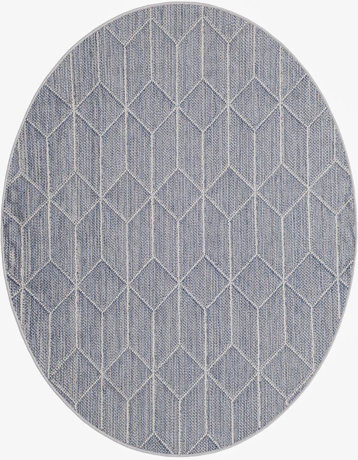 Detail image of 5' 3 x 5' 3 Easy-Clean Trellis Indoor / Outdoor Round Rug