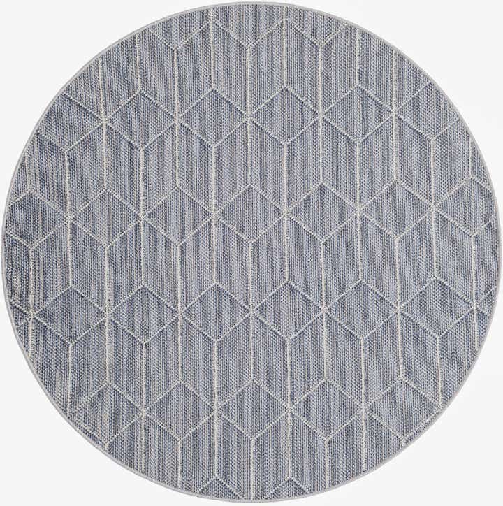 5' 3 x 5' 3 Easy-Clean Trellis Indoor / Outdoor Round Rug