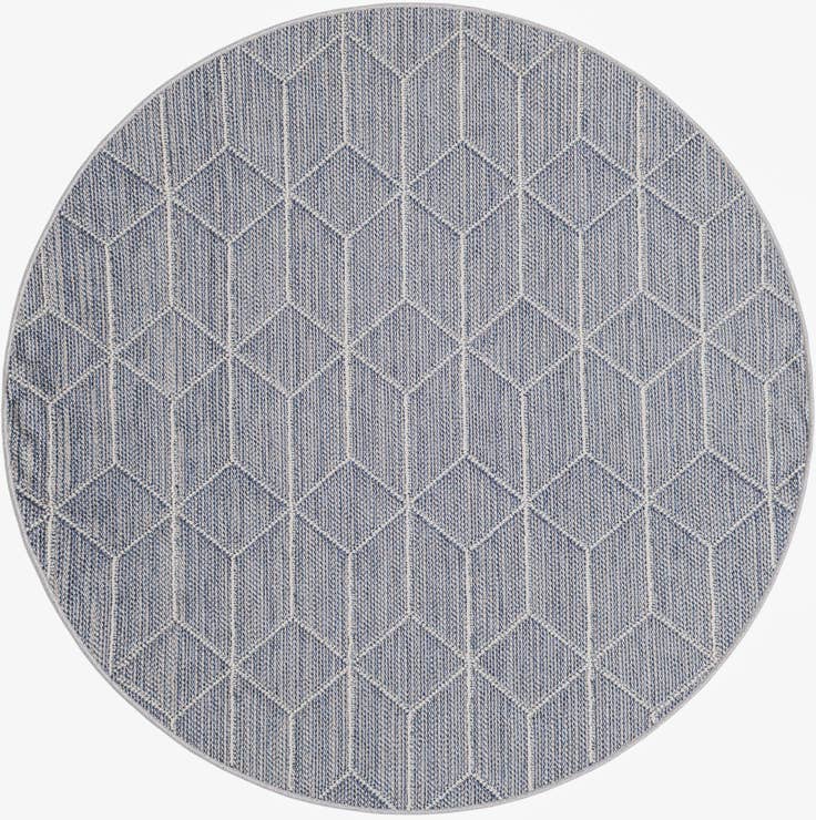 Detail image of 5' 3 x 5' 3 Easy-Clean Trellis Indoor / Outdoor Round Rug