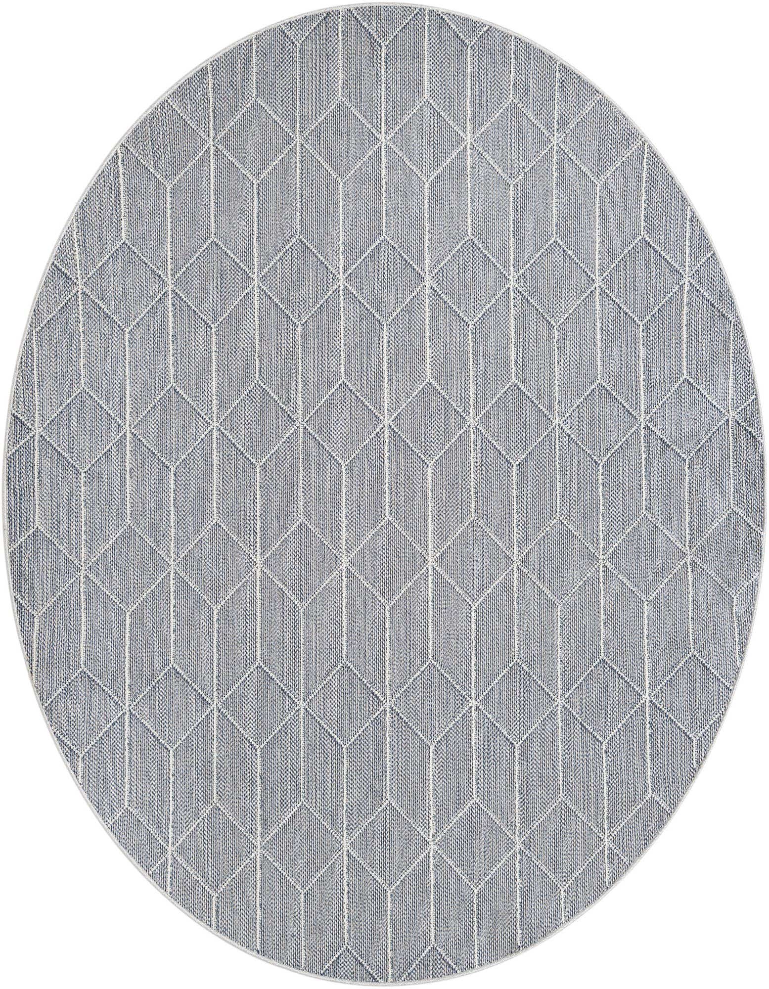 7' 10 x 7' 10 Easy-Clean Trellis Indoor / Outdoor Round Rug