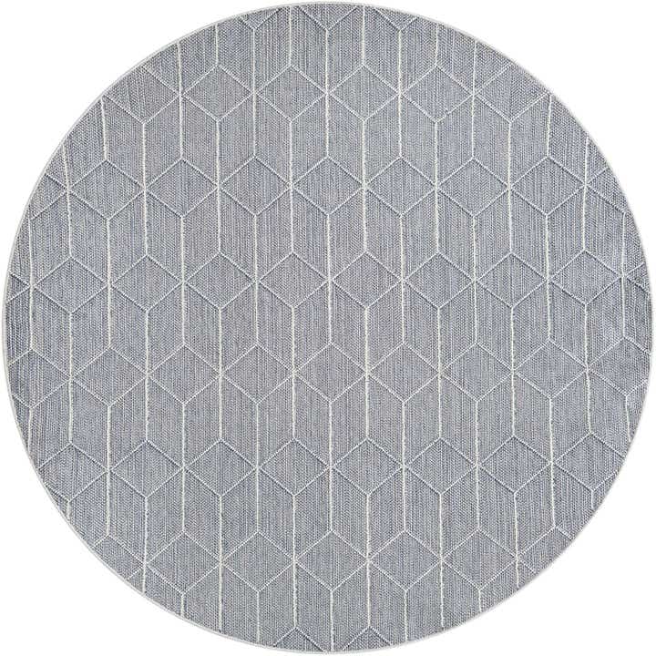 7' 10 x 7' 10 Easy-Clean Trellis Indoor / Outdoor Round Rug