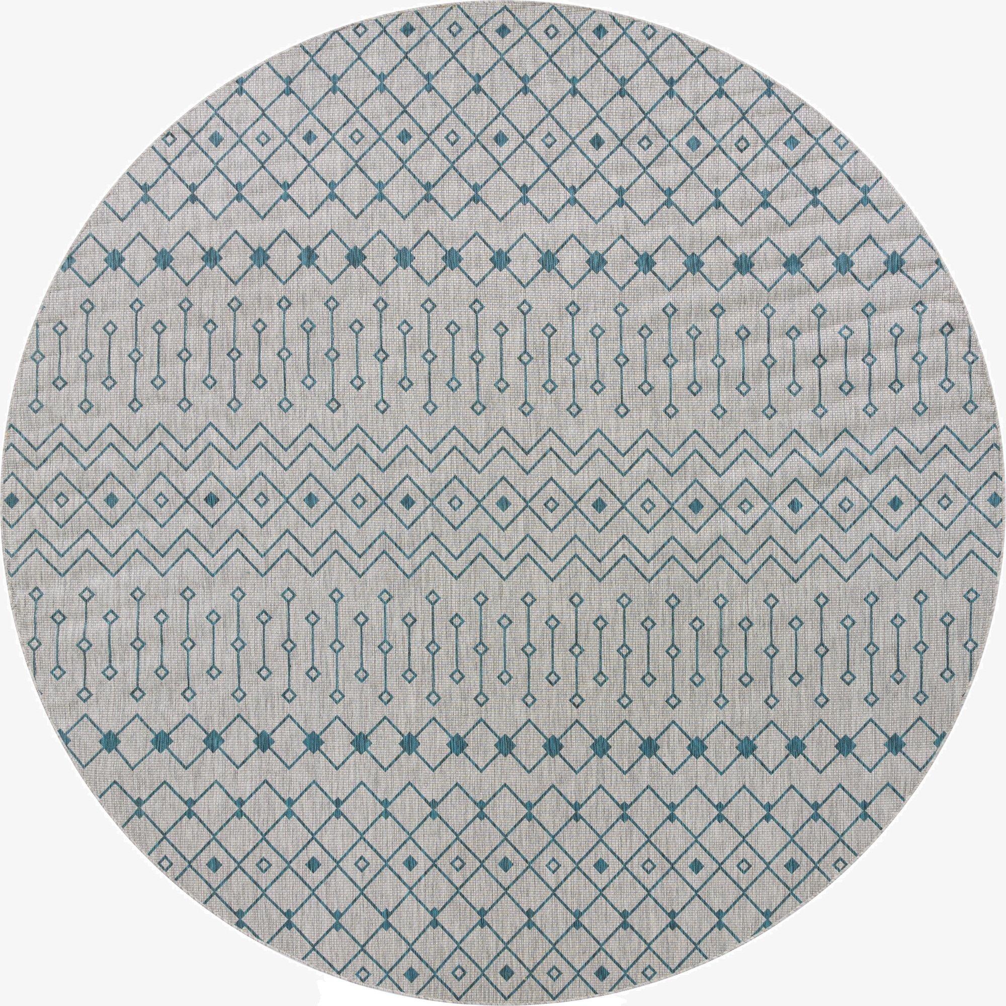 Primary image 13' x 13'  Washable Trellis Indoor / Outdoor Round Rug