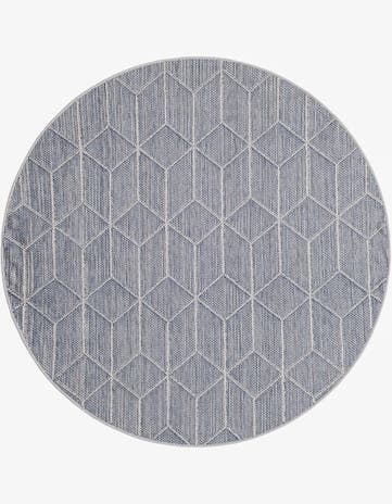 5' 3 x 5' 3 Easy-Clean Trellis Indoor / Outdoor Round Rug