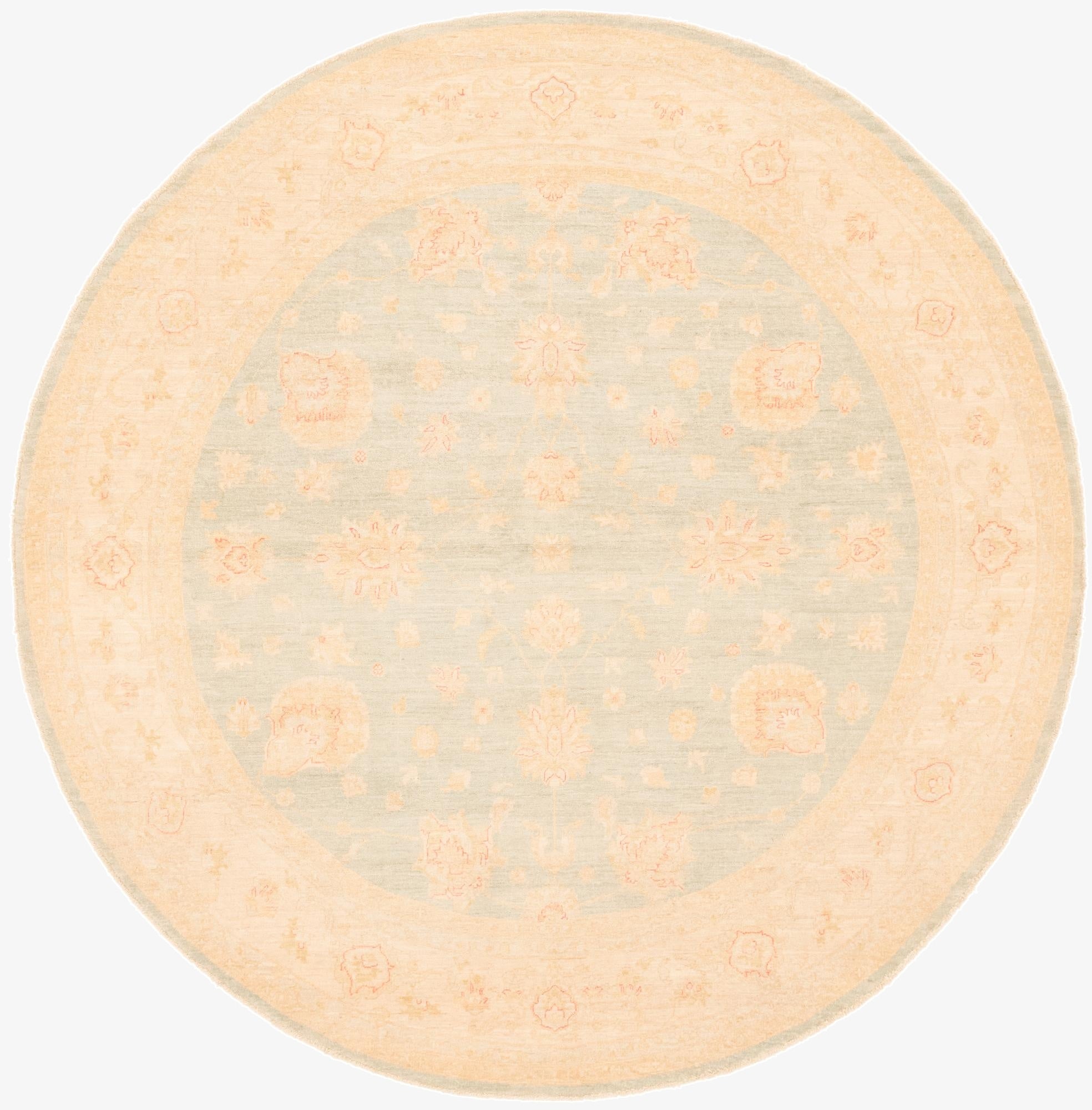 287cm x 295cm  Hand Knotted Peshawar Ziegler Round Rug
