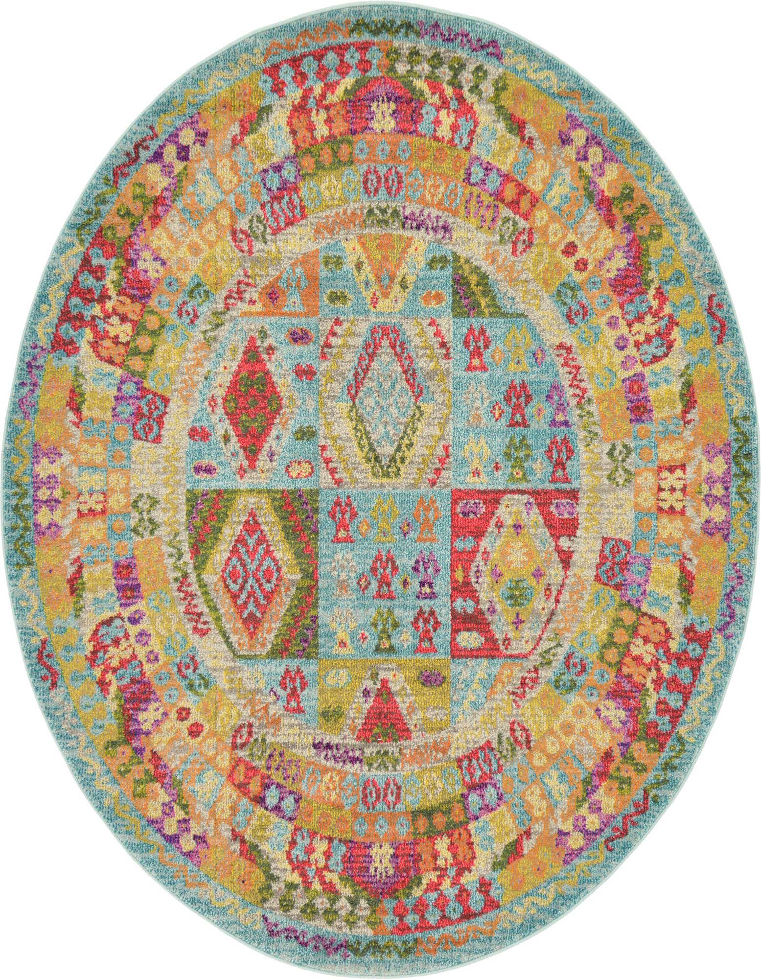 6' x 6' Washable Santa Fe Round Rug