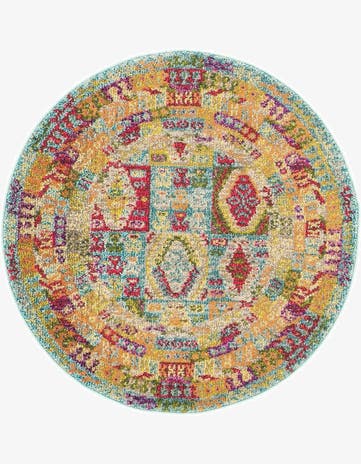 3' 3 x 3' 3 Washable Santa Fe Round Rug