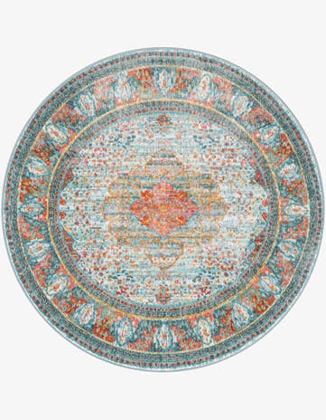 Light Blue Santiago Round Rug
